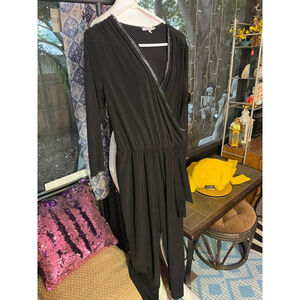 Women's ANNALEE + HOPE Black Silver Jumpsuit L